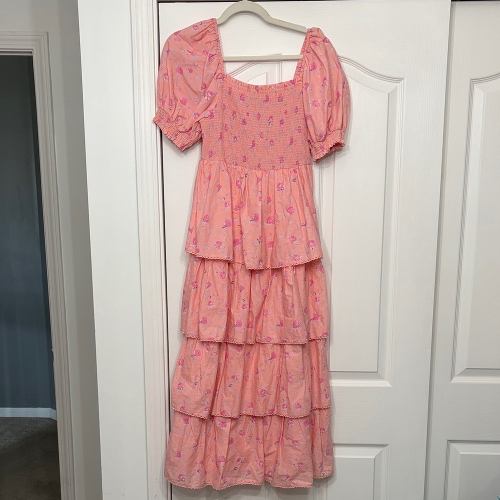 LoveShackFancy Women’s Pink Tiered  Dress